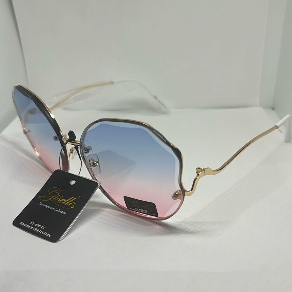 Giselle Round Metal Ocean Lens Sunglasses